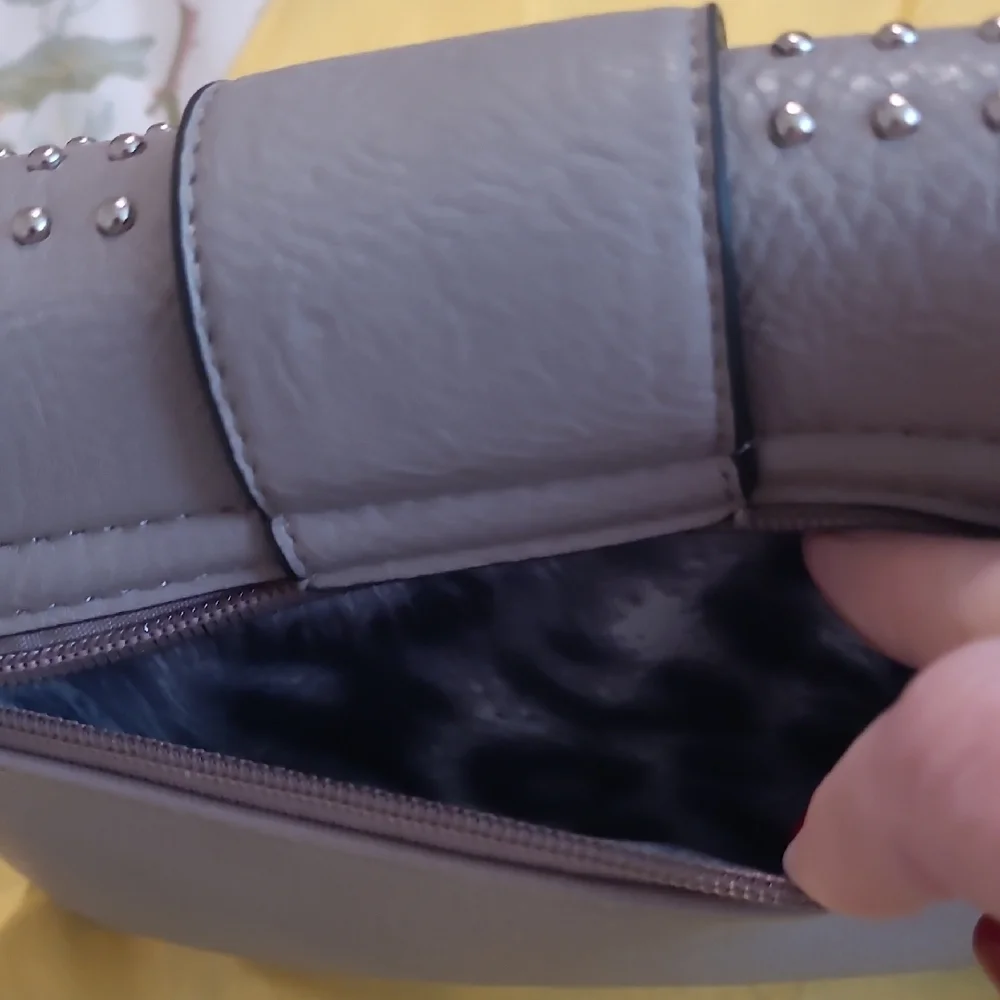 Studded Gray Clutch Bag - Picture 8 of 8